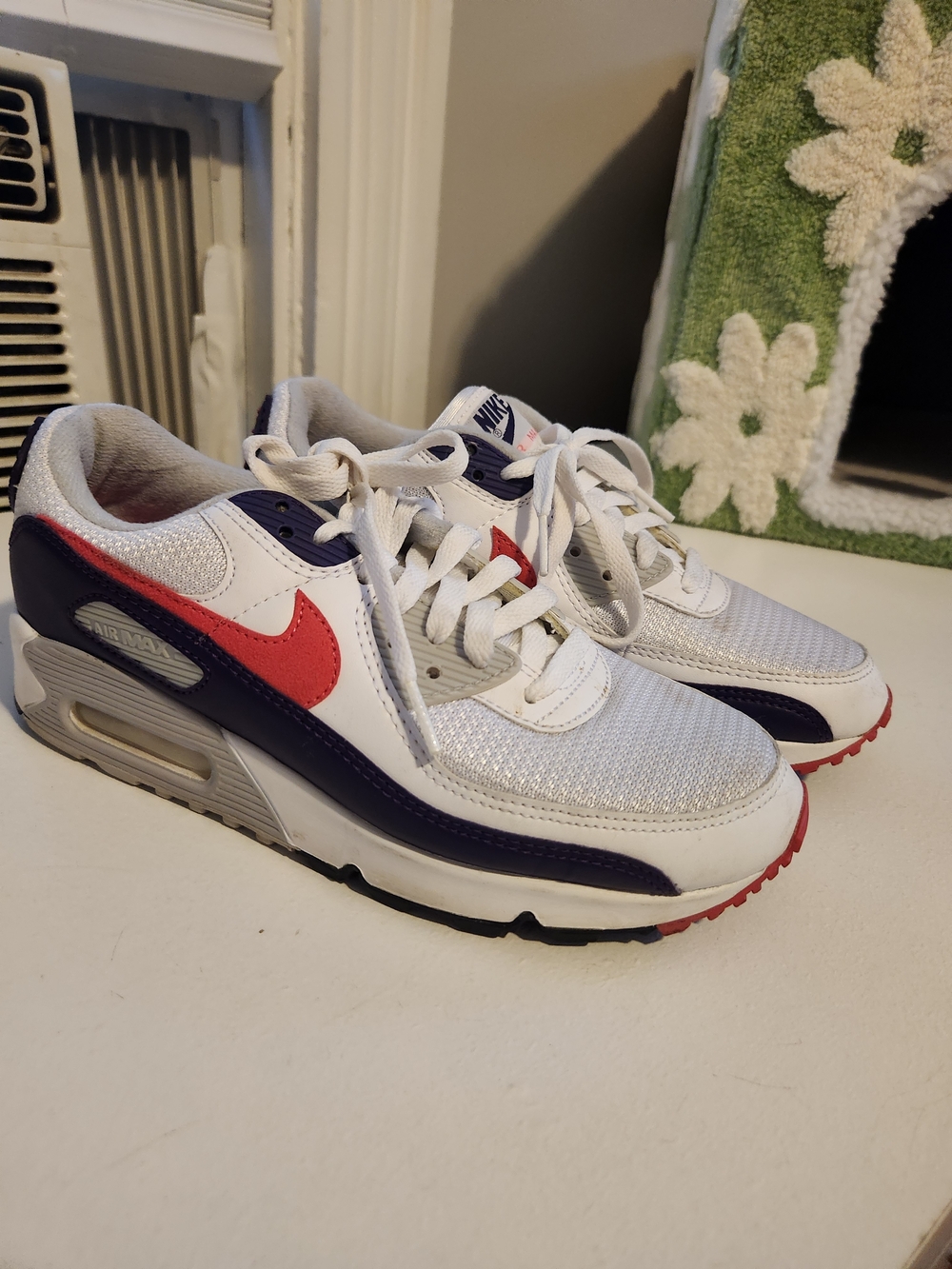 Nike Air Max Sneakers - White with Red & Purple Accents